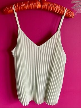 a new day mint green Pleated V-Neck Cami Tank